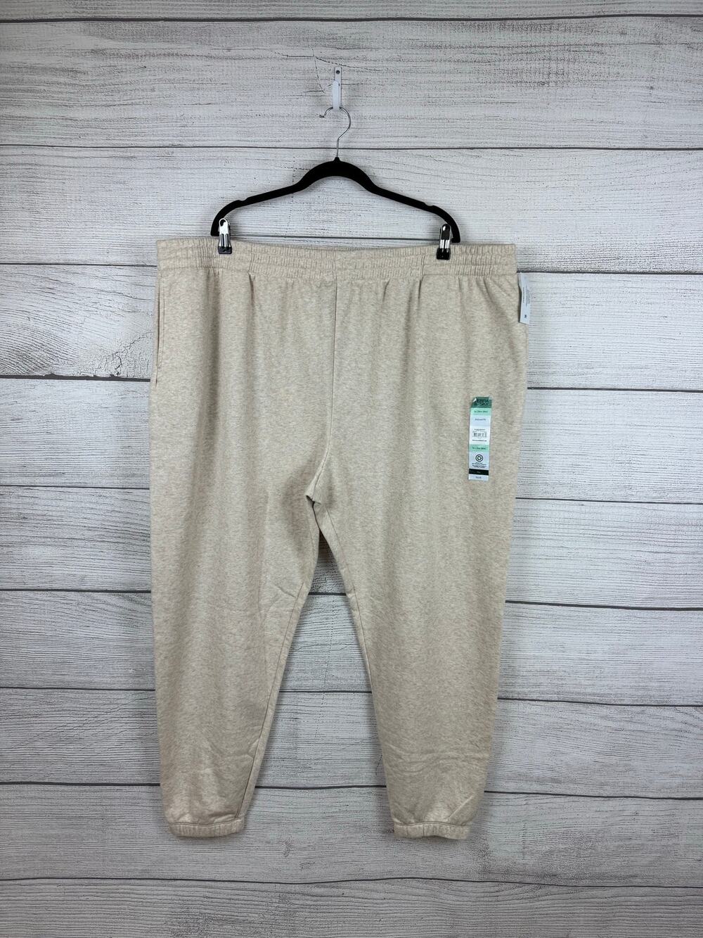 Terra & Sky Plus Size Heather Oatmeal Relaxed Fit Sweatpants Size 3X
